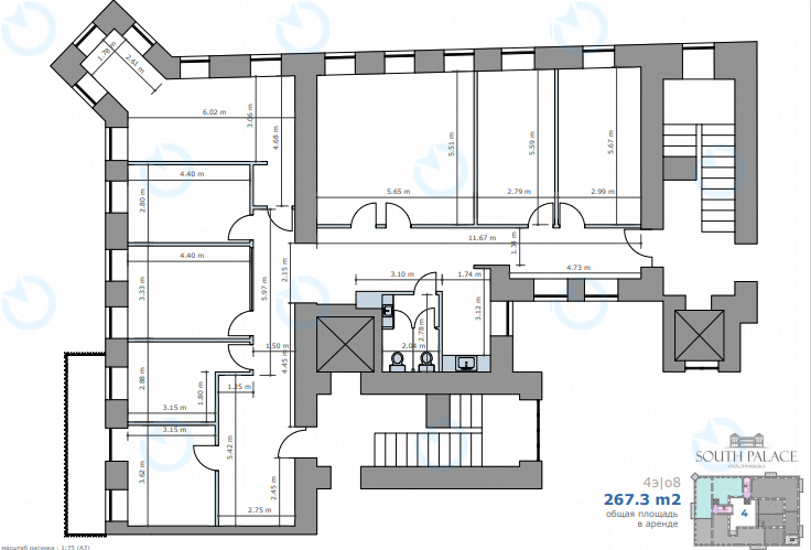 Оренда офісу 267 м.кв 4 поверх Південний Палац - фото 22