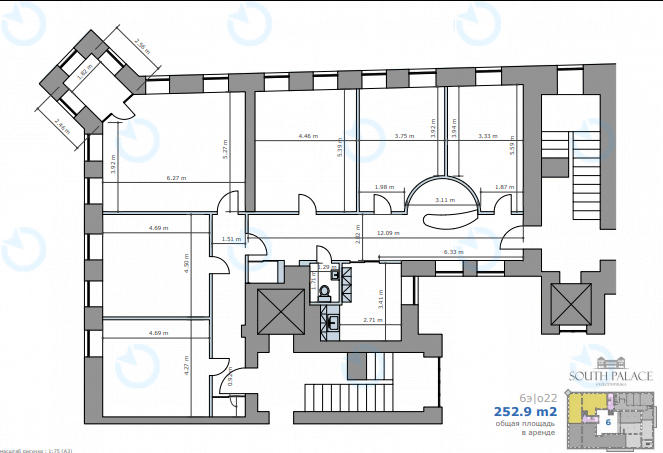 Оренда офісу 267 м.кв 6 поверх Південний Палац - фото 25