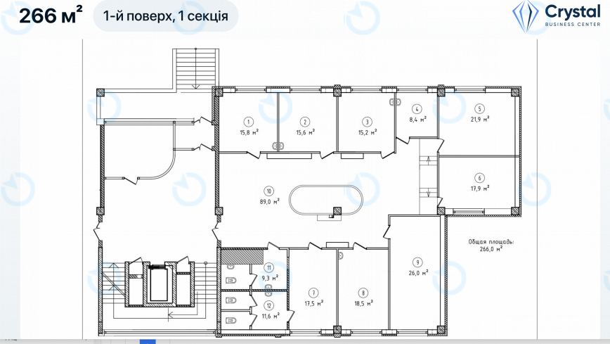 Оренда офісу 266 м.кв 1 поверх Кристал - фото 10