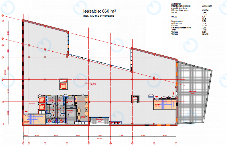 Оренда офісу 860 м.кв 2 поверх Михайлівська, 10