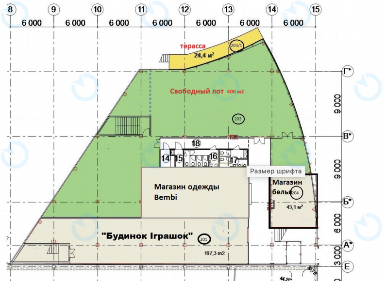 Оренда офісу 400 м.кв 2 поверх Орнамент ТЦ