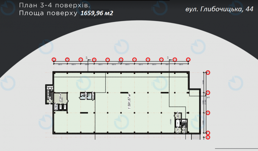 Оренда офісу 1655 м.кв 2-4 поверх Глибочицька, 44 - фото 2