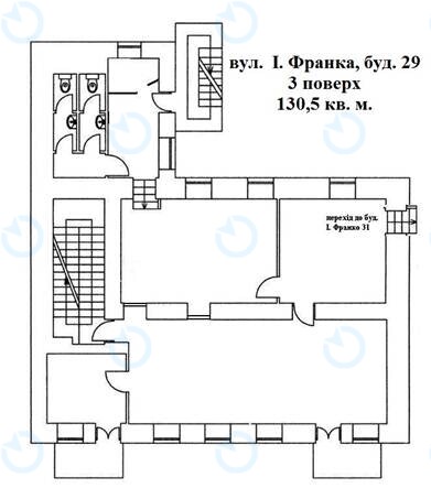 Оренда офісу 130 м.кв 3 поверх Франка, 29