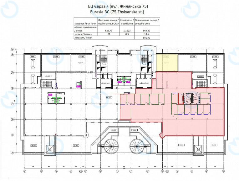 Оренда офісу 982 м.кв 9 поверх Євразія - фото 8